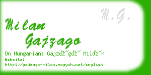 milan gajzago business card